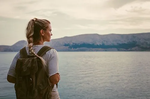 a young woman enjoys an outdoor therapy program